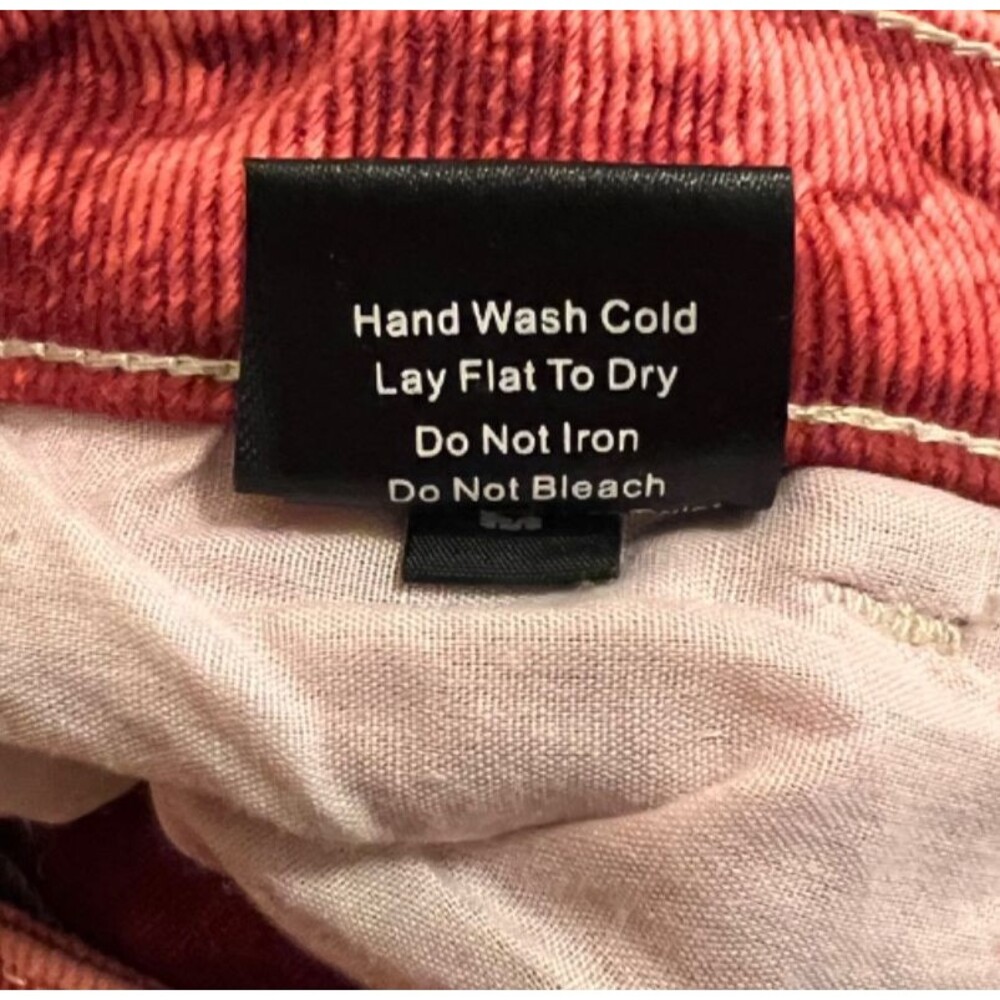 Anthropologie POL Red Pink Mineral Wash Baggy Cargo Pants Jeans Grunge Y2K Large - Picture 8 of 8